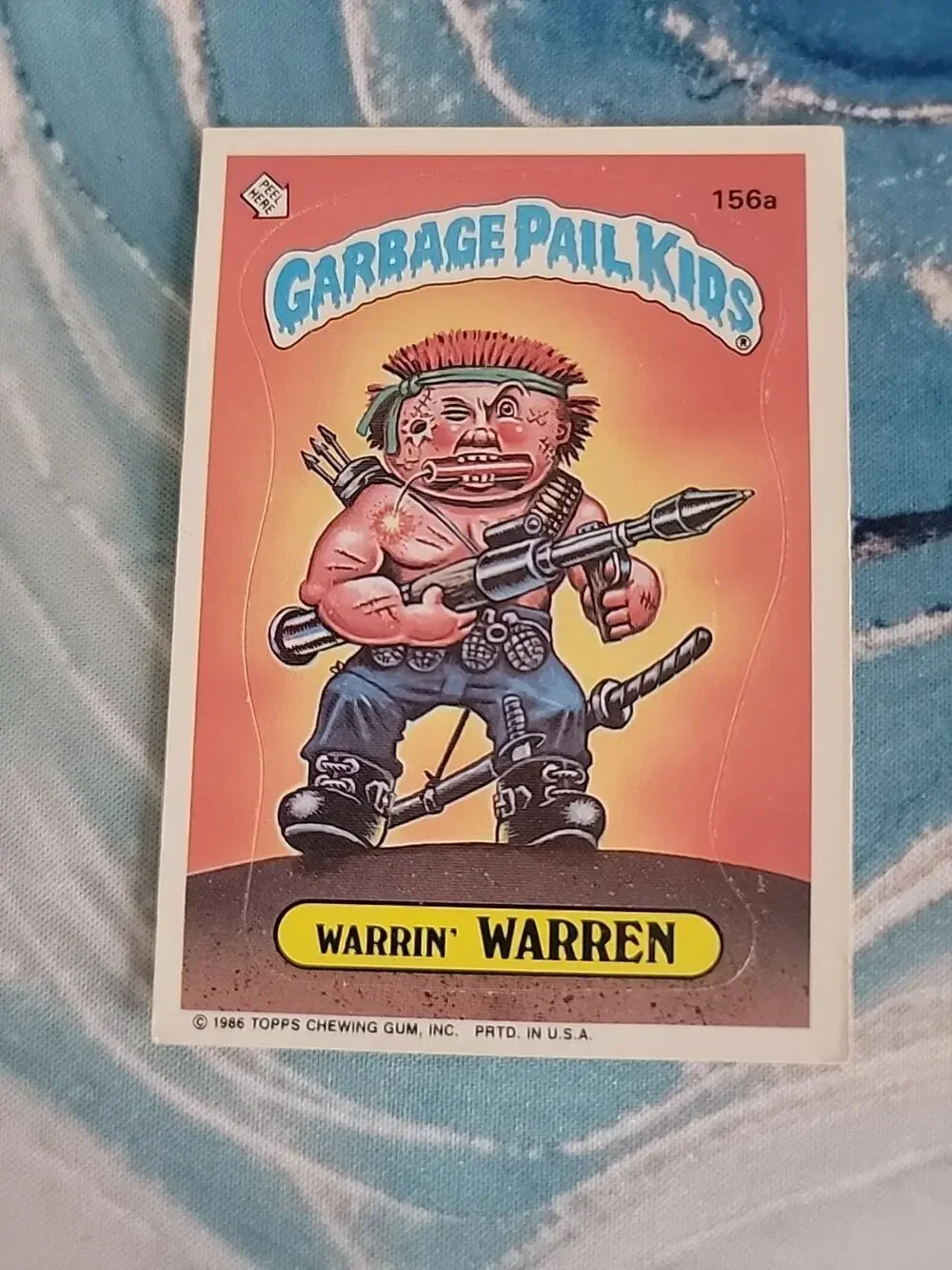 1986 Topps Garbage Pail Kids GPK Warrin' Warren #156a Series 4 OS4